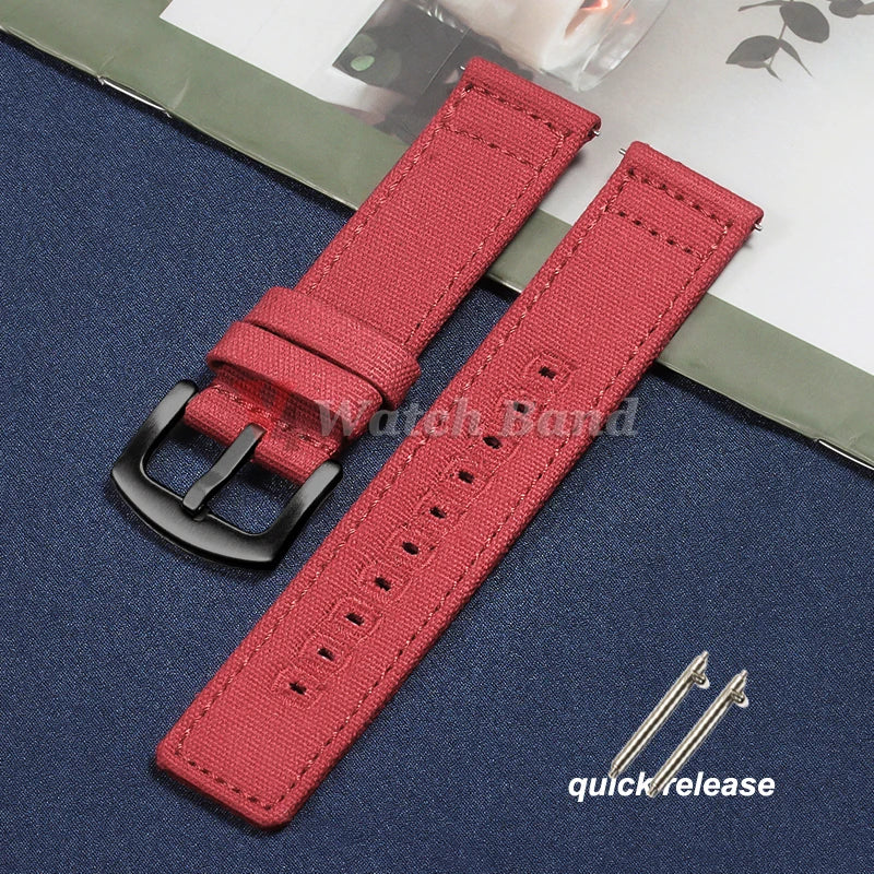 Quick Release Bracelet 18mm 20mm 22mm for Huawei Strap Braided Canvas Watch Band for Samsung Galaxy 3/4 40/44mm Classic 46/42mm