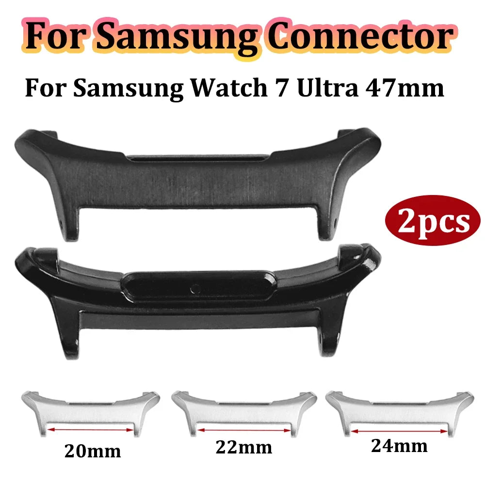2pcs Metal Connectors for Samsung Watch7 Ultra 20mm 22mm 24mm Adapter for Samsung Galaxy Watch7 Ultra 47mm Men Watch Accessories