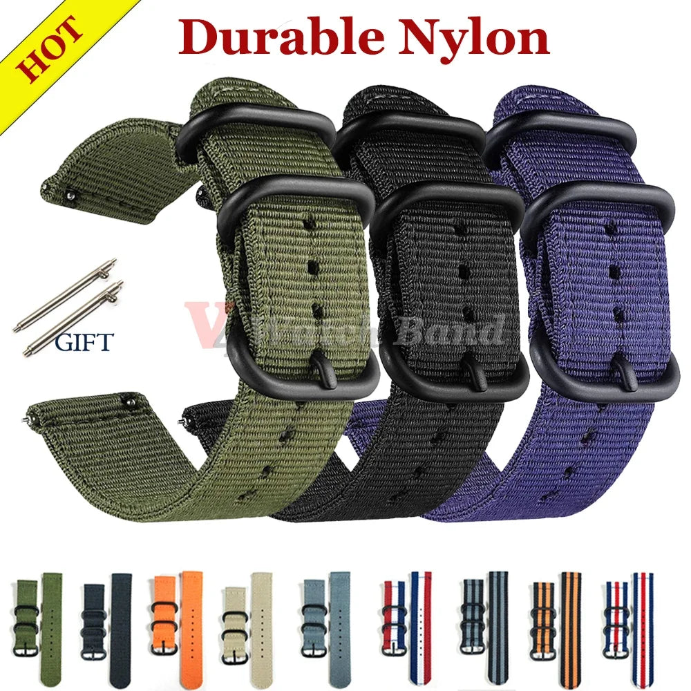 18/20/22/24mm Straps for Tudor Durable Nylon for Omega Canvas Fabric Band for Seiko Men Military Sport Quick Release Bracelet