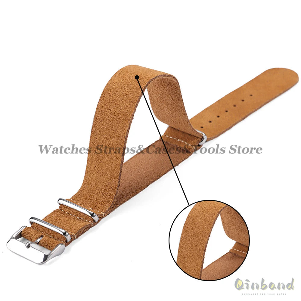 Soft Suede Geniune Leather Strap 20mm 22mm for Seiko Vintage Men Women Sport Watchband for Huawei Watch Gt2/Gt3 42/46mm Bracelet