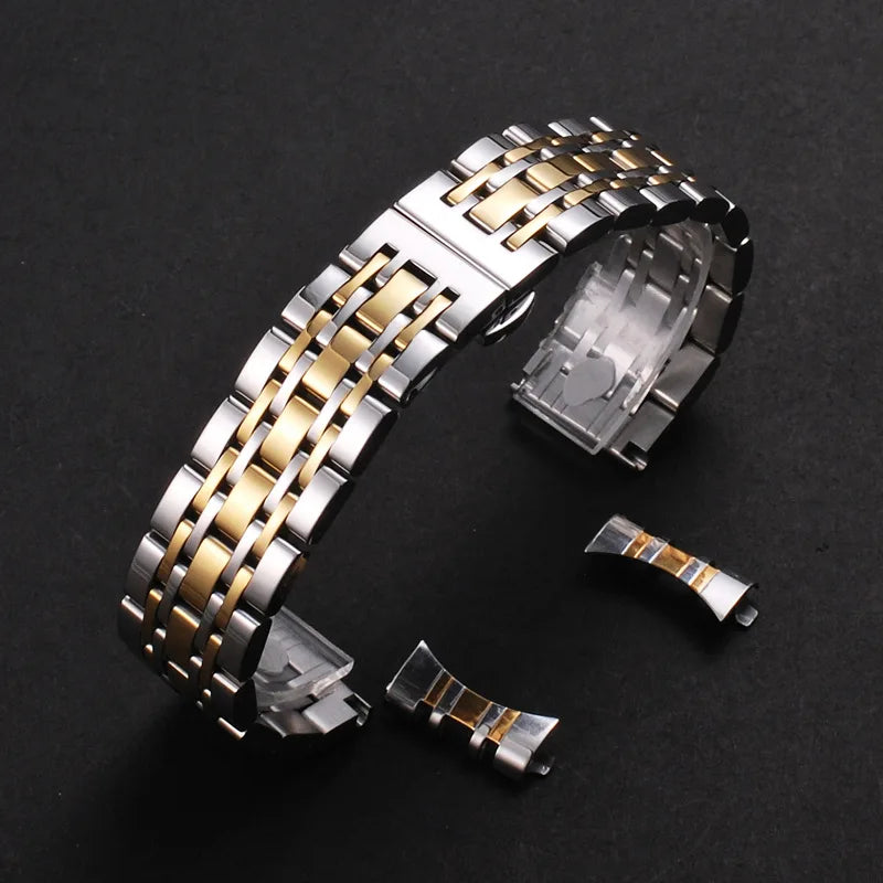 16/18/19/20/21/22/24mm Solid Stainless Steel Watch Band for TISSOT Butterfly Buckle 304L Metal Wrist Strap for Omega for Seiko