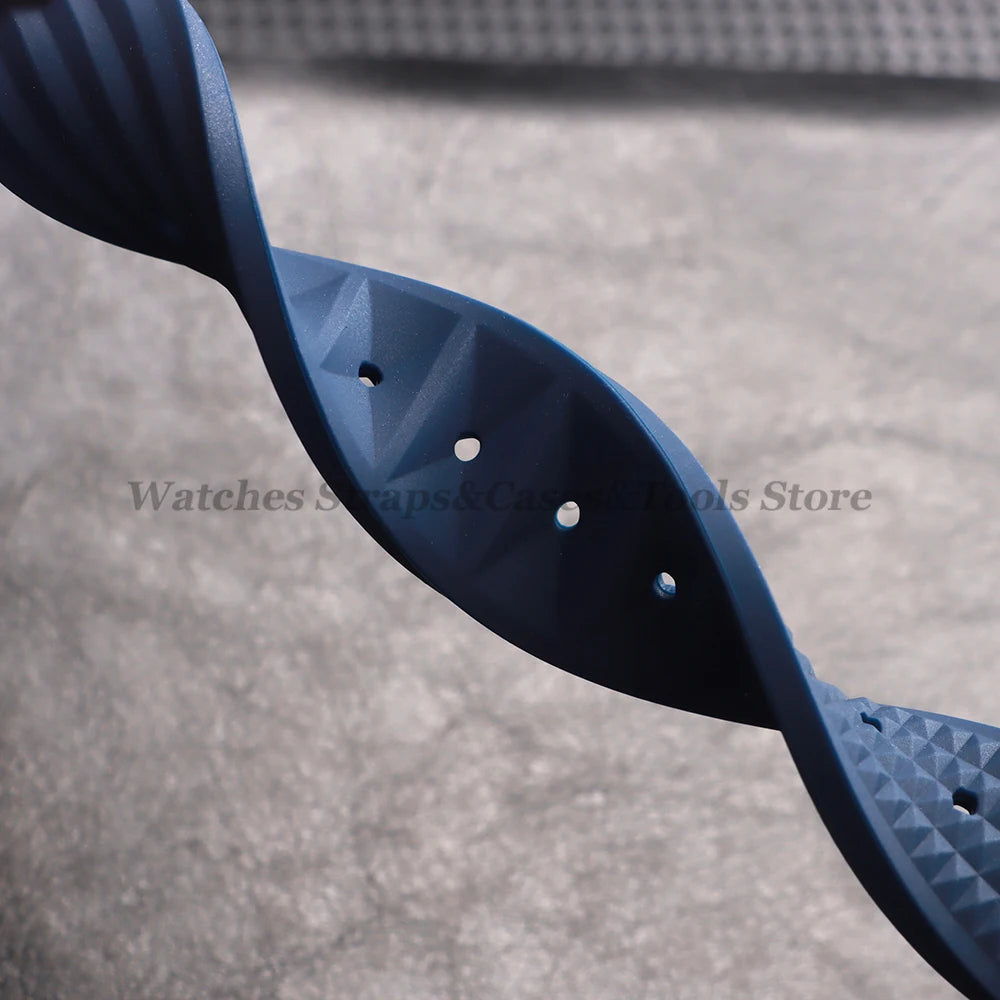 Soft Rubber Waffle Watch Band 20mm 22mm for Seiko for Rolex Water Ghost Sport Silicone Wristband Men's Replacement Strap Premium