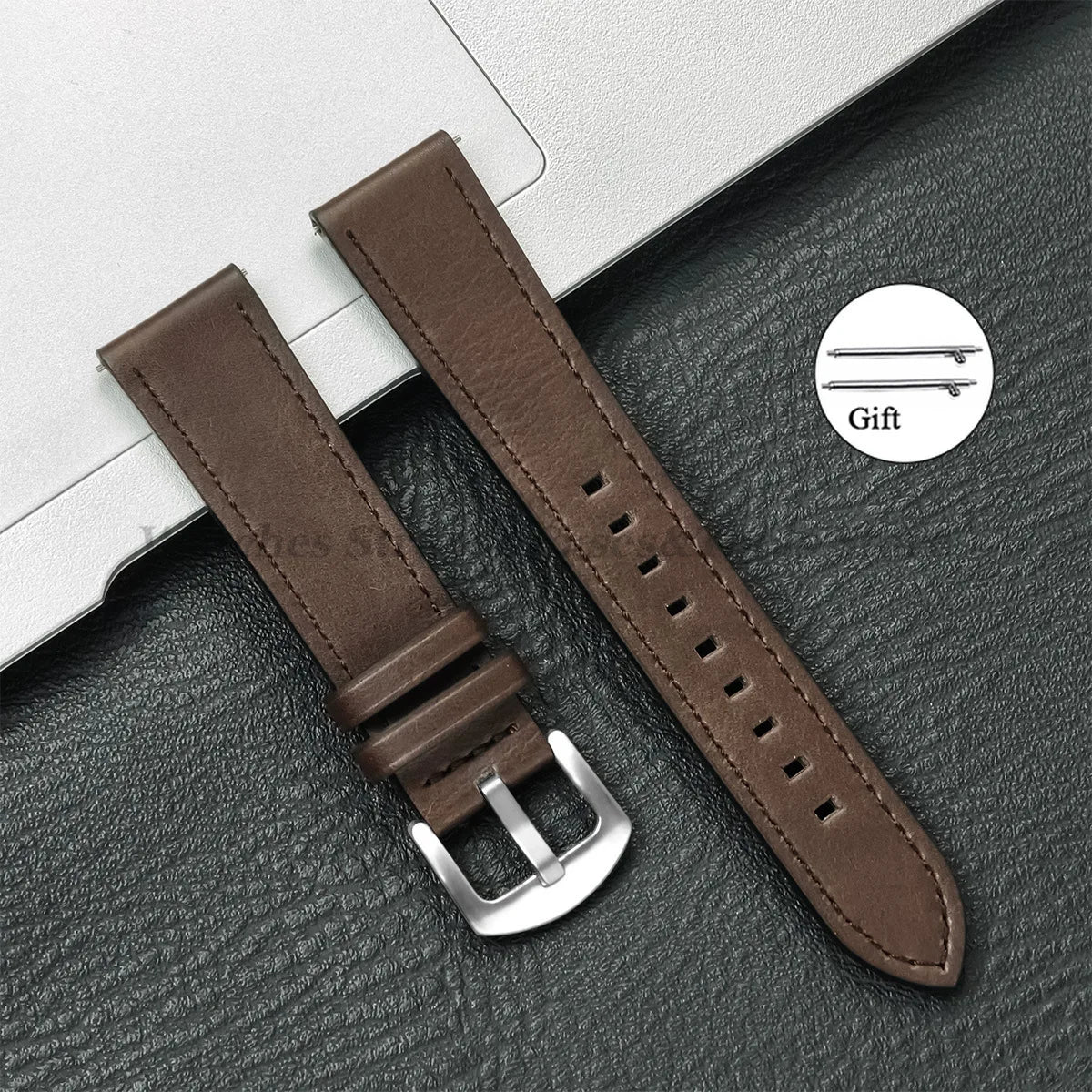 20mm 22mm Leather Strap for Samsung Galaxy Watch 7 6 5 4 40mm 44mm GearS3 Band Vintage Brown Bracelet for Huawei Watch GT5/GT4/3