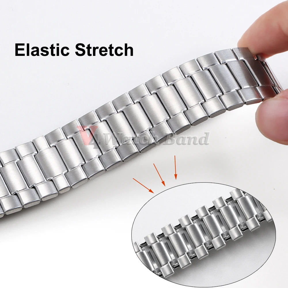 22mm Brush Stainless Steel Elastic Strap Metal Expansion Brushed Bracelet for Xiaomi for Huawei Watch Gt3/Gt4 46mm Watch Band