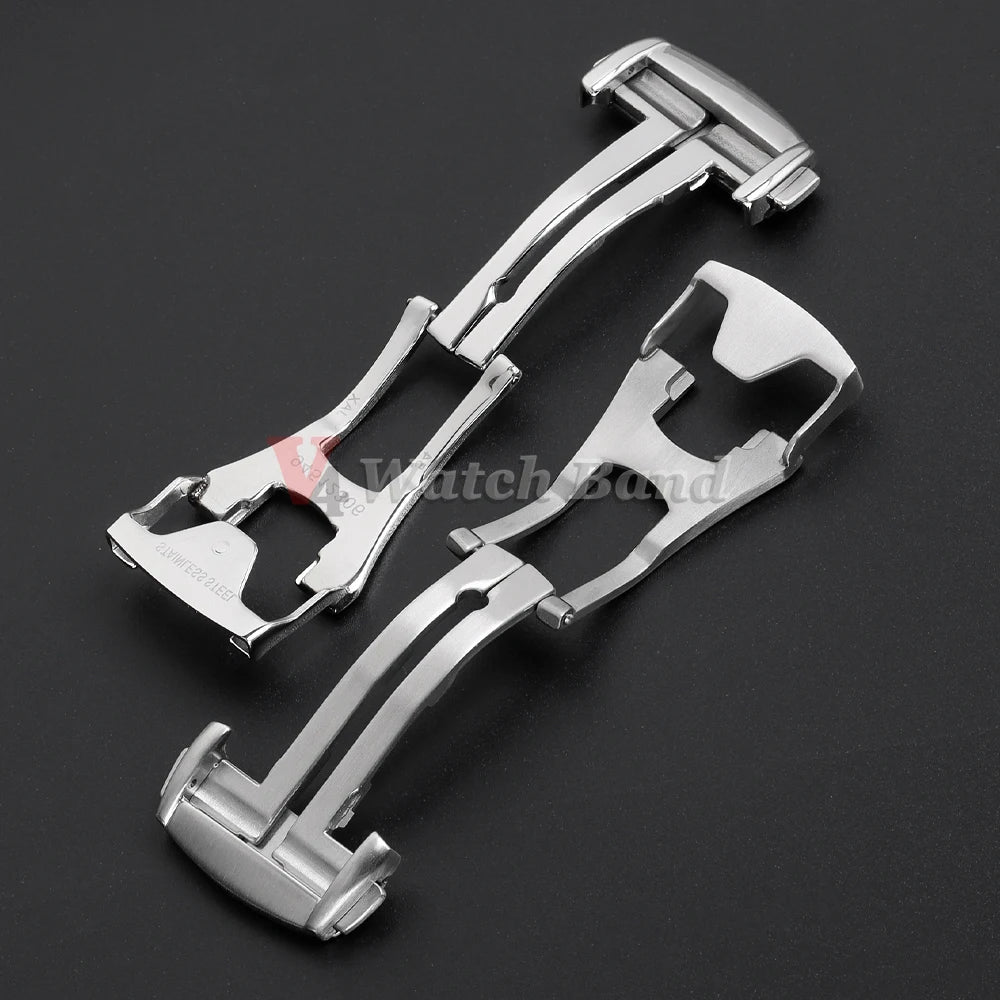 Watch Buckle for Omega 16mm 18mm 20mm Stainless Steel Deployment Clasp for Nylon Rubber Watch Band Folding Butterfly Button
