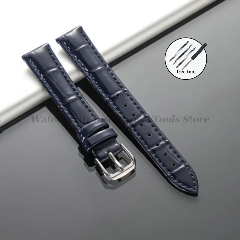 Leather Calfskin Strap Slub Pattern Watch Band 12/14/16/18/19/20/21/22mm for Seiko for Men Women Universal Watchband Accessories