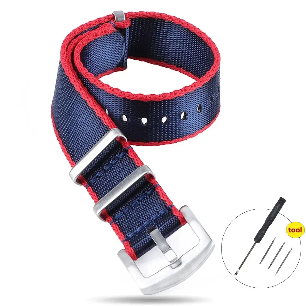 High Density Nylon Strap for Omega Seamaster 007 20mm 22mm Soft Nylon Bracelet for Seiko Military Watchband for Samsung Galaxy