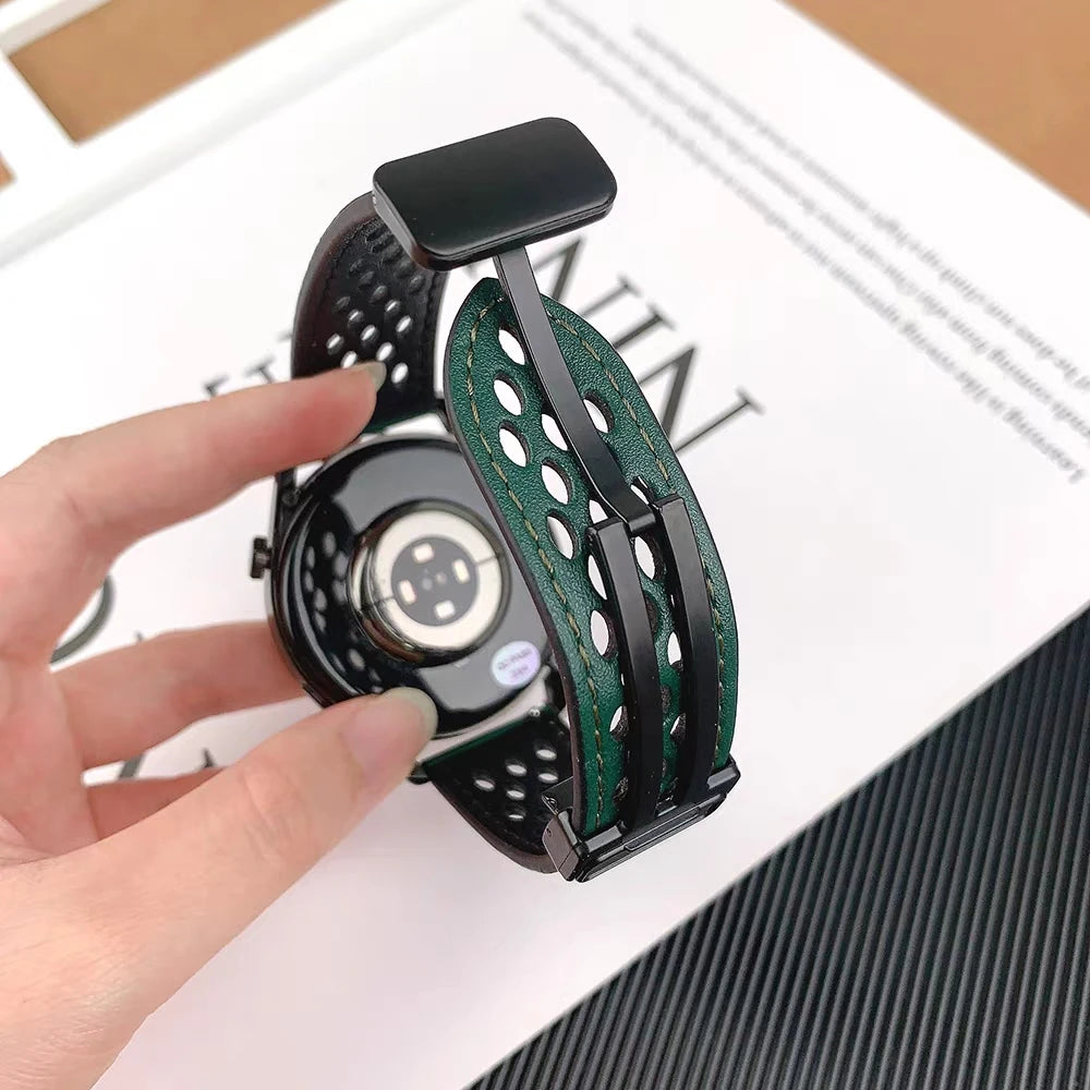 Breathable Strap For Galaxy Watch 7 6 5 40/44mm Band For MoonSwatch Garmin Vivoactive5 Amazfit Active2 Magnetic Bracelet 20/22mm