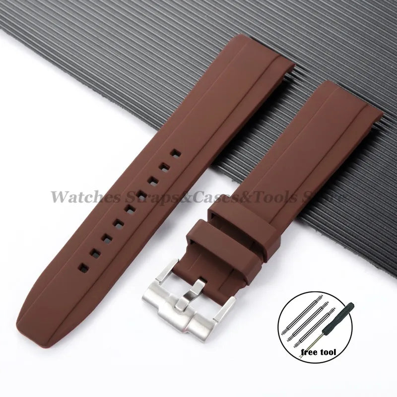 20mm 22mm Rubber Strap High Quality Curved End Silicone Watch Band for Swatch for Omega for Moonswatch for Rolex Waterproof Belt