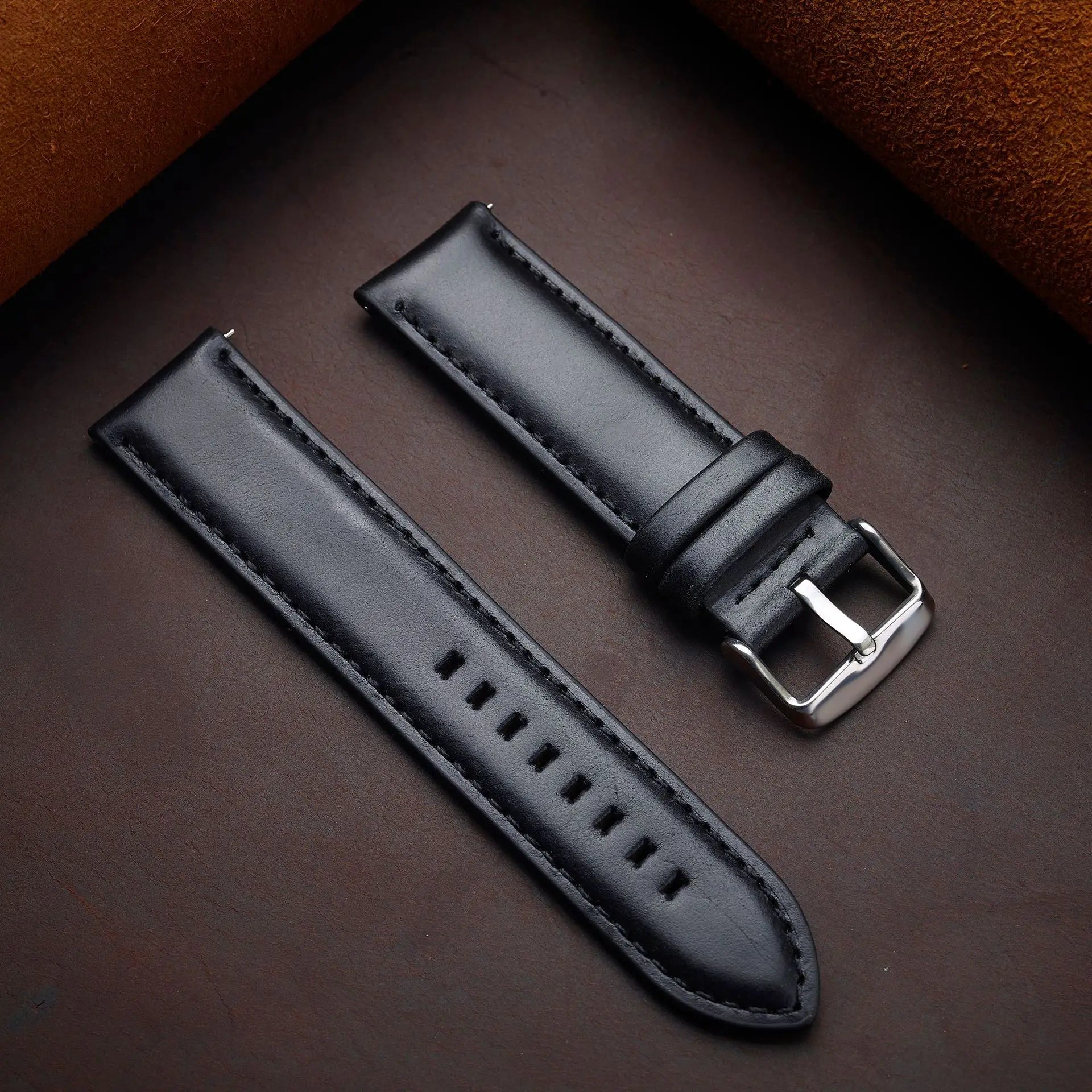 Quick Release Genuine Leather Watchband Strap 18mm 20mm 22mm 24mm 26mm for DW for Seiko Black Brown Wristband Men Women Bracelet