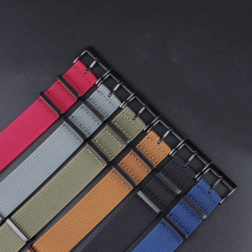 Universal Fabric Bracelet for Seiko 20mm 22mm with Black Buckle Nylon Band for Omega Wristband for Rolex Watch Strap Accessories