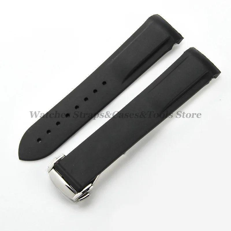 20mm 22mm Soft Rubber Watchband for Omega for Seamaster 300 for Speedmaster Planet Ocean Bands Silicone Waterproof Sport Straps