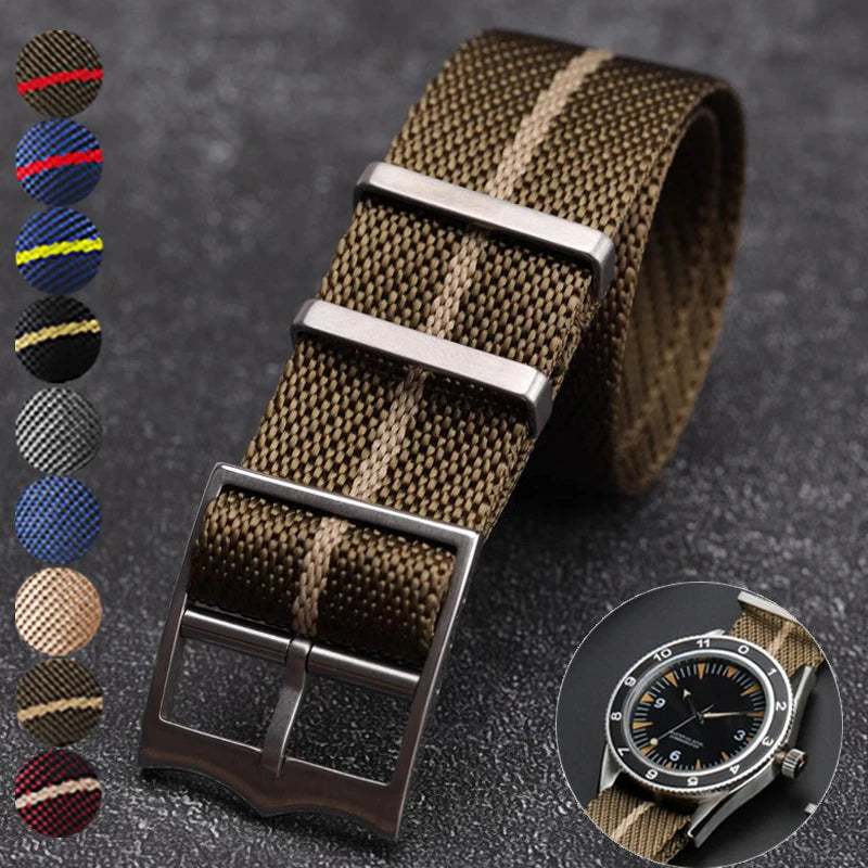 Premium Nylon Watch Band for Rolex for Tudor Army Military Strap for Seiko Fabric Canvas Bracelet Men Sport Wristband 20mm 22mm