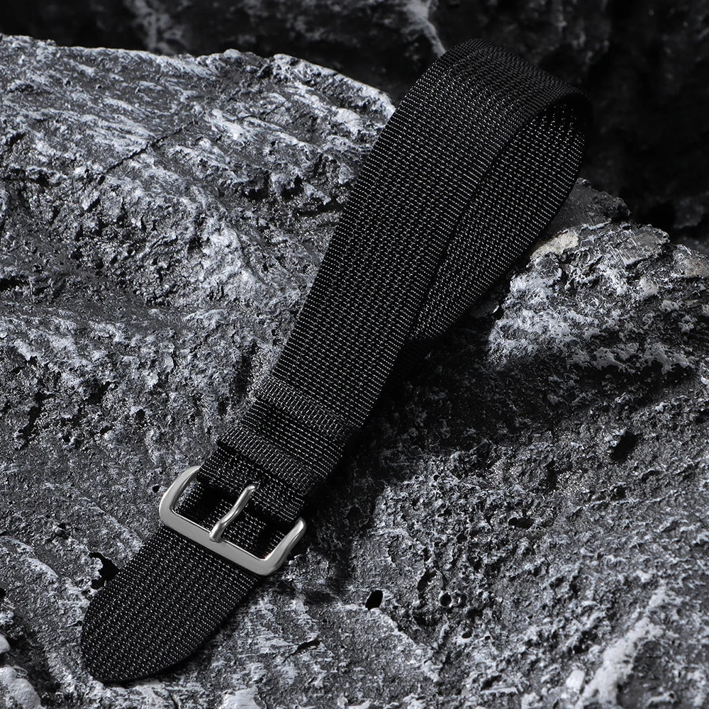 20mm 22mm Ribbed Nylon Strap Fabric Replacement Universal Bracelet Watchband Straps Loop Military Nylon Watch Band Accessories