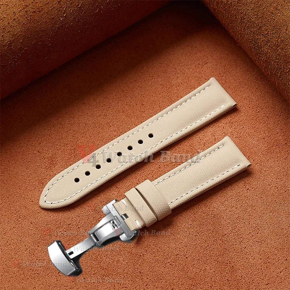 Premium Sailcloth Strap 18mm 19mm 21mm for Omega for Rolex Watch Band Butterfly Buckle Nylon Bracelet 20mm 22mm Quick Release