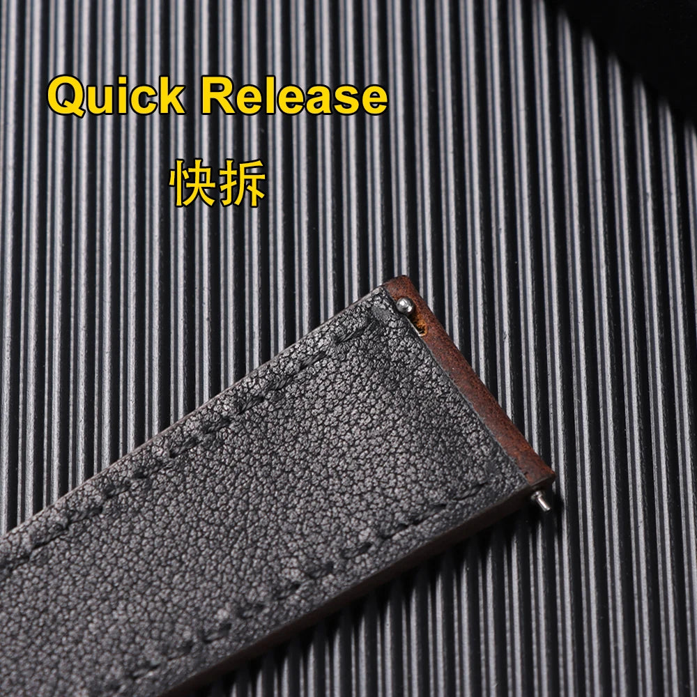 19mm 21mm Genuine Cowhide Leather Watchband for Omega Business Belt for Seiko 18mm 20mm 22mm 24mm Dark Brown Green Watch Straps