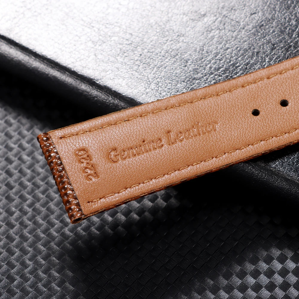 Cowhide Watch Strap Men Bracelets 14mm 15mm 16mm 18mm 19mm 20mm 21mm 22mm Lizard Pattern Leather Watch Band For Seiko For Omega