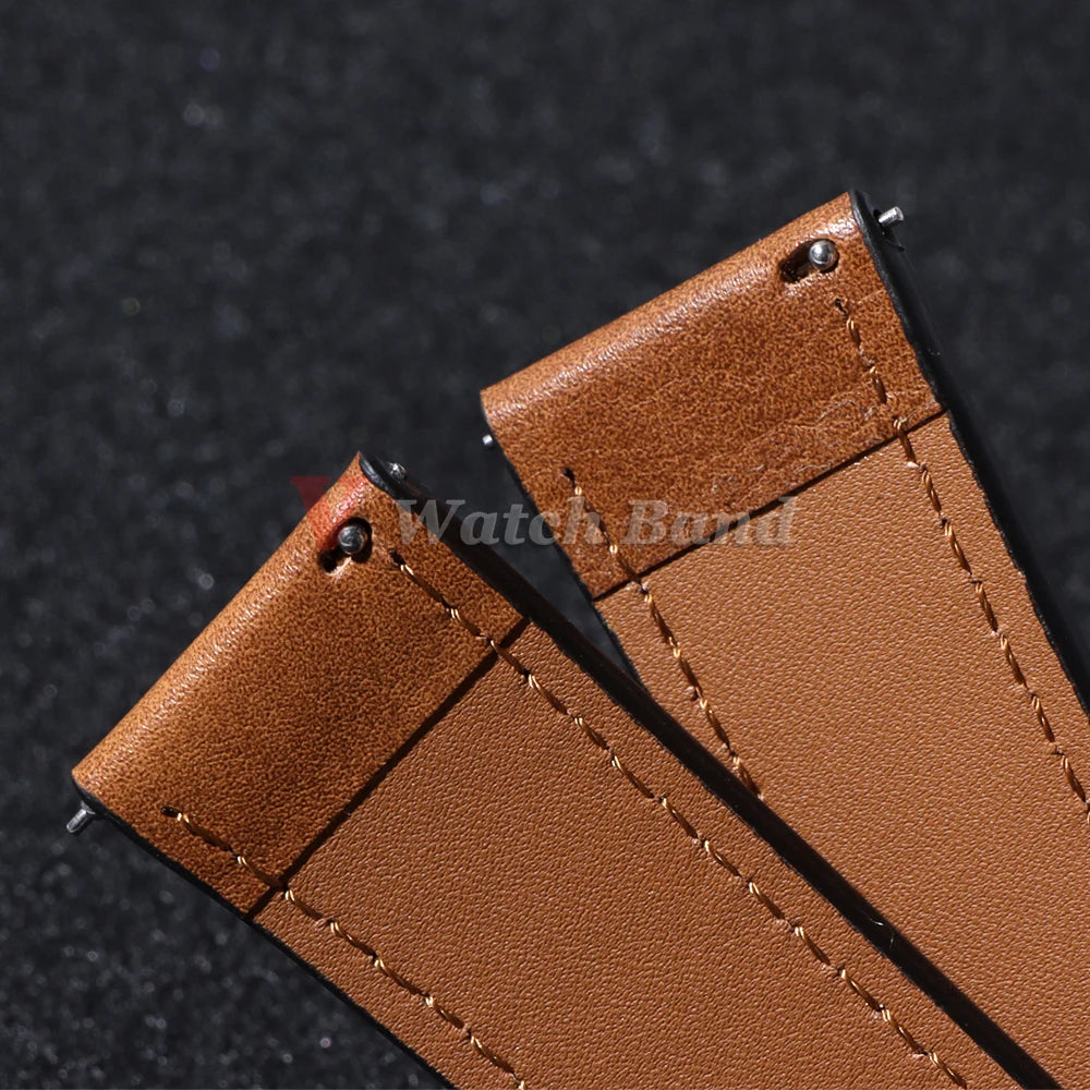 20mm 22mm Leather Strap for Samsung Galaxy Watch 6 5 4 40mm 44mm Gear Band Vintage Bracelet for Xiaomi Redmi Watch 3 Lite/Active