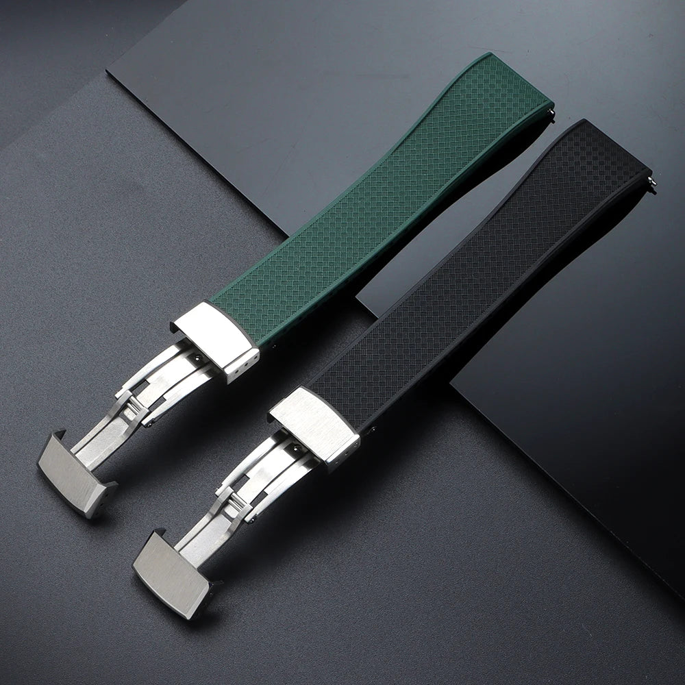 16mm 18mm 20mm Stainless Steel Watchband Buckle for Seiko Watch Double Click Butterfly Clasp Lock Button for Diving Diver Buckle