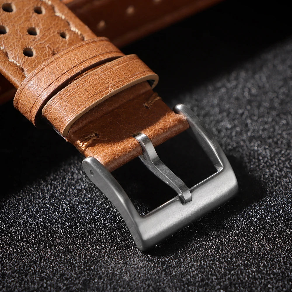 18mm 20mm 22mm Universal Genuine Cowhide Watch Band Vintage Strap for Men Women Breathable Bracelet Sport Wristbelt Accessory