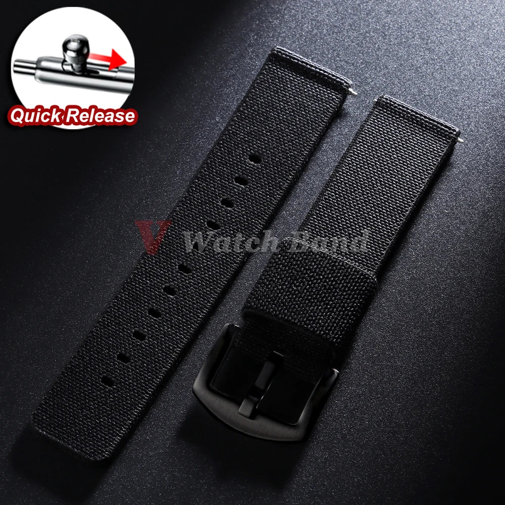 Elastic Strap Nylon Watch Band 20mm 22mm for Omega Army Woven for Seiko Wristband Quick Release Military Men's Sport Watch Band