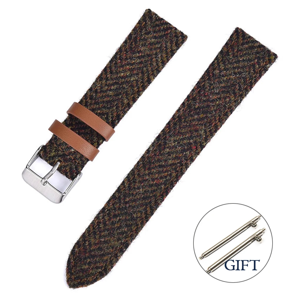 Vintage Genuine Leather Watch Band for SEIKO Replacement Bracelet Men Women Quick Release Wrist Band Weave Strap 18mm 20mm 22mm