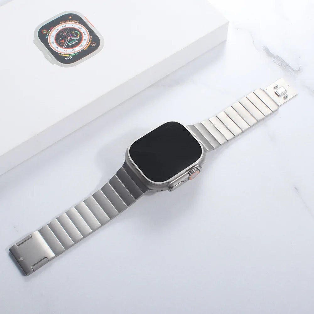 Band for Apple Watch Ultra 49mm Series 10 8 7 6 SE 5 Link bracelet stainless steel strap for iWatch Magnet buckle 46 45 44 42mm