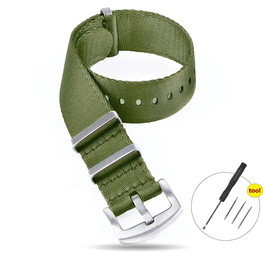 High Density Nylon Strap for Omega Seamaster 007 20mm 22mm Soft Nylon Bracelet for Seiko Military Watchband for Samsung Galaxy