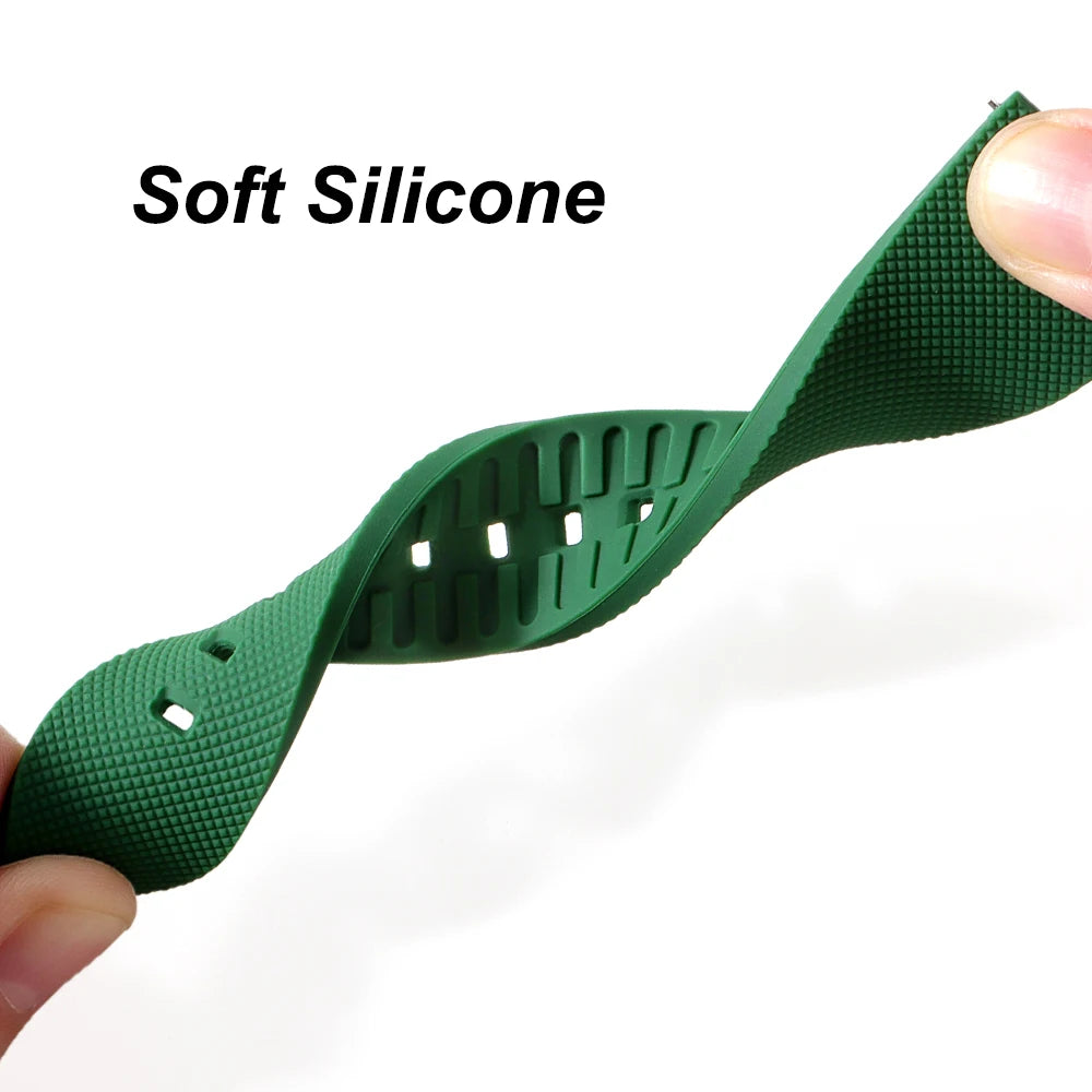 Classic Tropical  FKM Rubber Watch Strap for Seiko 20mm 22mm Watchband for Oris Wristbelt for Fossil Replaement Bracelet Belt