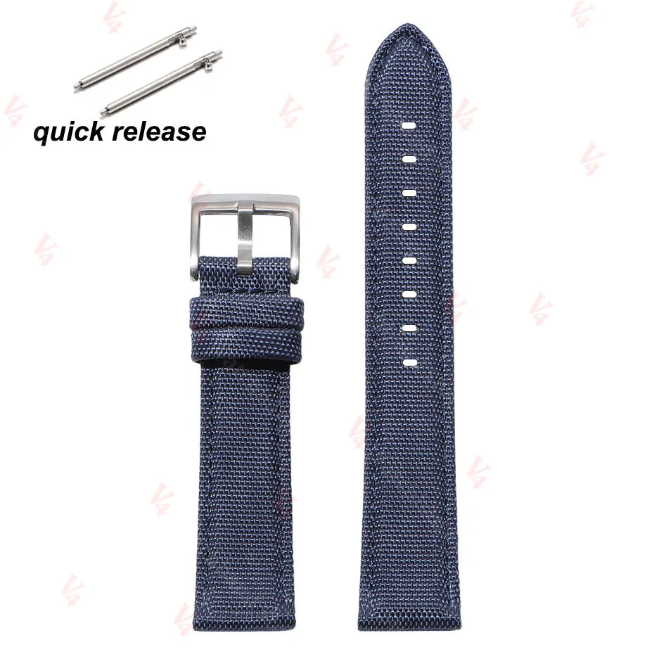 Nylon Cowhide Watch Band 20mm 22mm for Seiko Army Military Woven Strap Quick Release Wristband for Samsung Men Sport Watch Bands