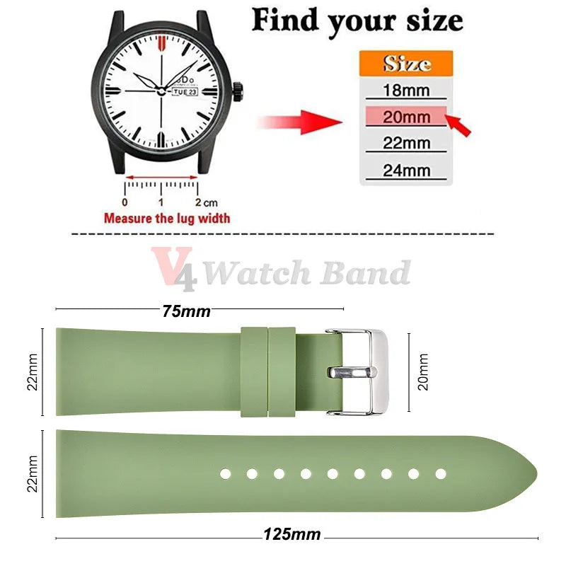 16mm 18mm 20mm 22mm Quick Release Silicone Strap for Samsung Galaxy Watch 3 4 5  for Huawei GT2/GT3 Smart Watch Bracelet