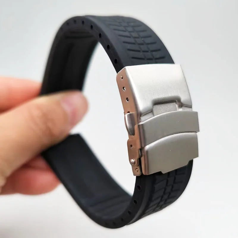 Silicone Watch Band Universal Quick Release Extended Adjust Bracelet 20/22/24mm Sports Watch Strap for Omega Watchband for Rolex
