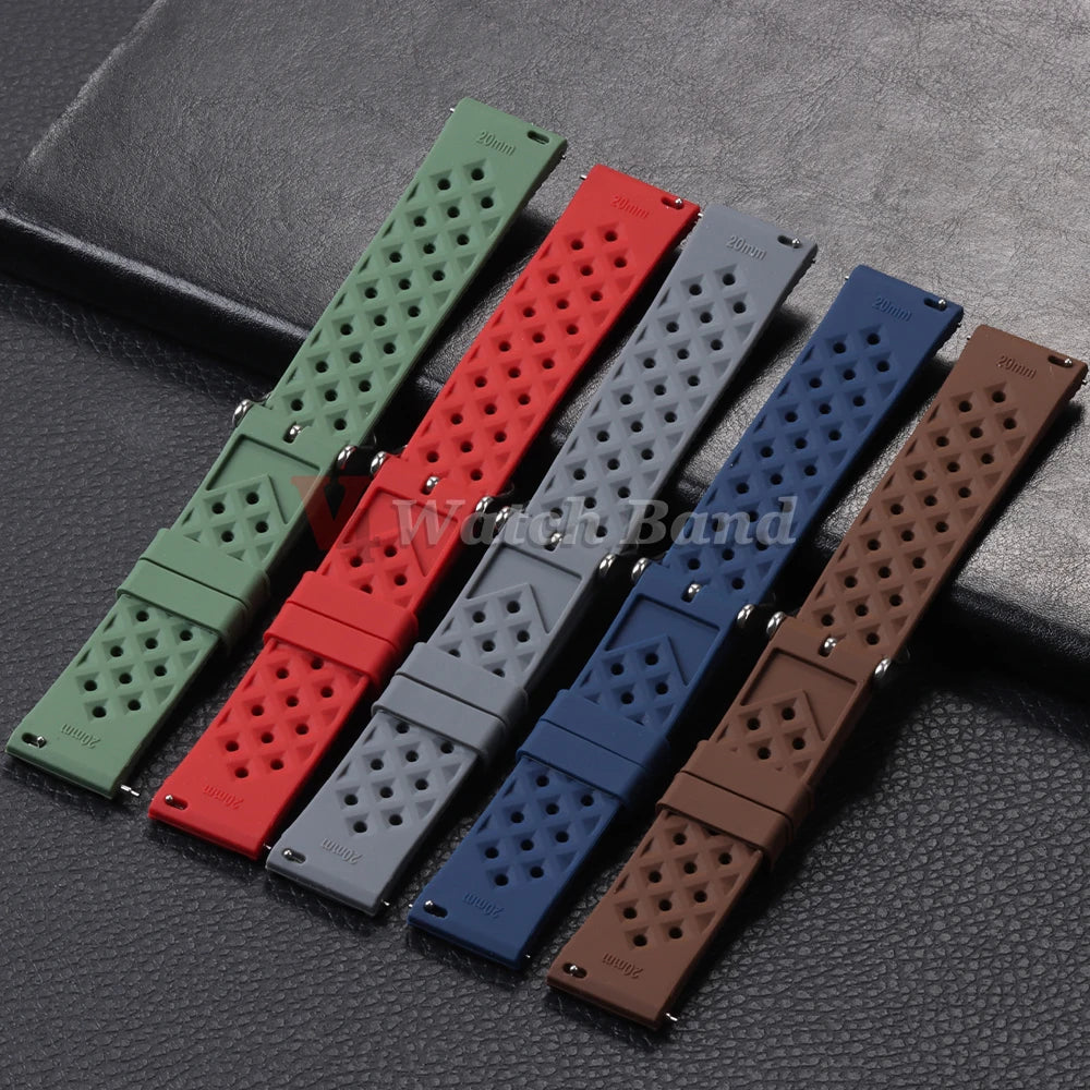 18/20/22mm Premium Grade Tropical Rubber Watch Strap for Fossil for Seiko Bands for Oris for Omega for S-eiko SRP7J1 Watch Bands