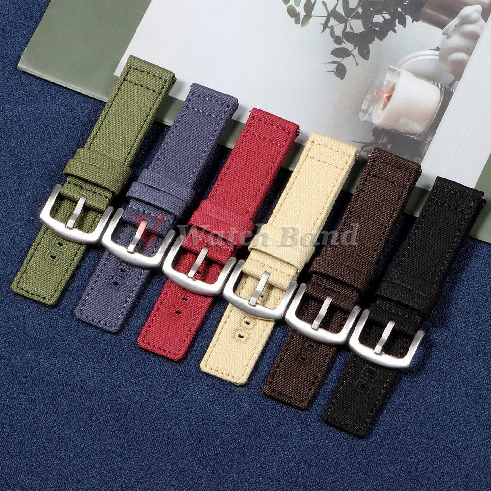 Quick Release Bracelet 18mm 20mm 22mm for Huawei Strap Braided Canvas Watch Band for Samsung Galaxy 3/4 40/44mm Classic 46/42mm