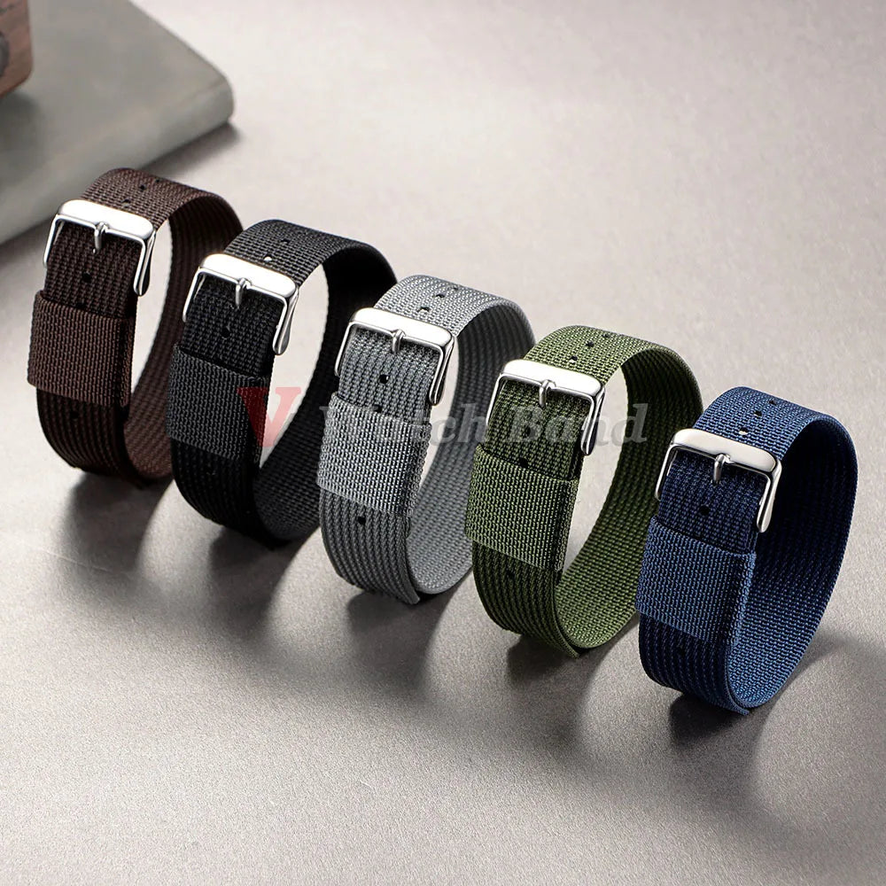 18mm 20mm 22mm New Ribbed Nylon Watchband Nylon Watch Strap for Omega Watch Band Watchband for Military Bracelets Accessories