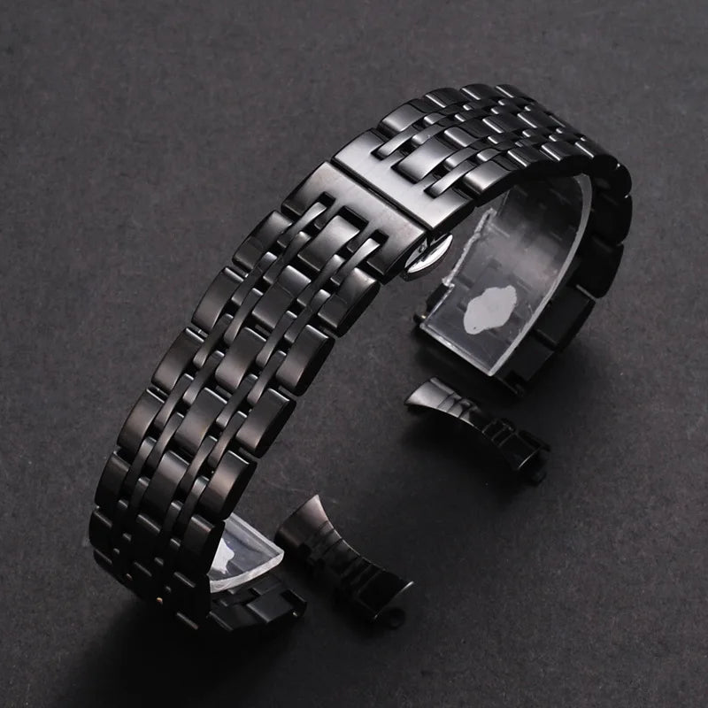 16/18/19/20/21/22/24mm Solid Stainless Steel Watch Band for TISSOT Butterfly Buckle 304L Metal Wrist Strap for Omega for Seiko