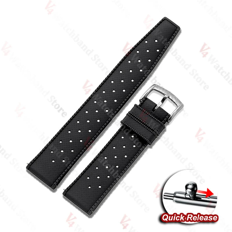 For Fossil for Seiko Bands 18/20/22mm Premium Grade Tropical Rubber Watch Strap for Oris for Omega for S-eiko SKX007 Watch Bands