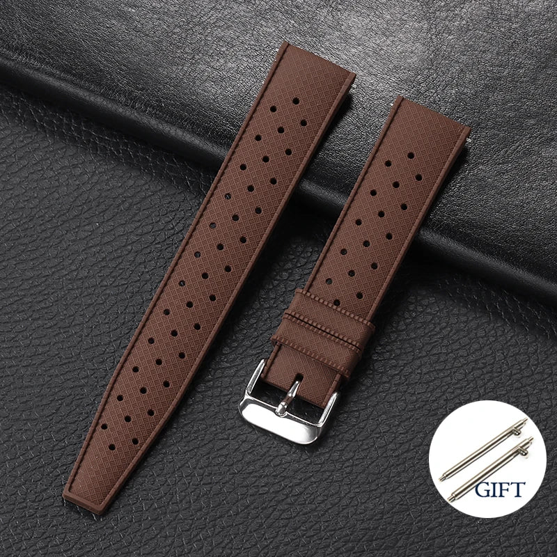 18mm 20mm 22mm Tropic Silicone Watch Strap for Fossil for Seiko Bands for Oris for Omega Replace Rubber Bracelet Quick Release