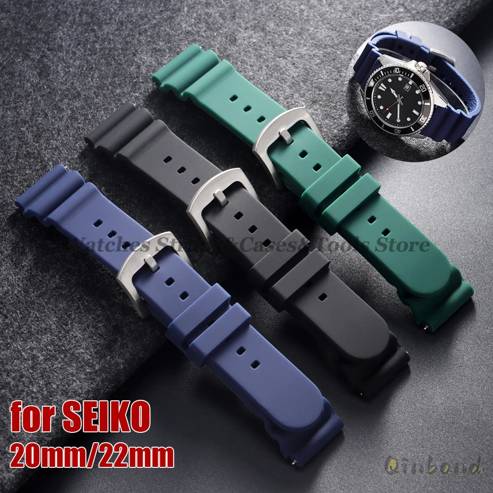 20mm 22mm Soft Rubber Watch Strap for SEIKO 5 SKX007 SKX009 Diving Watch Men Women Sport Silicone Waterproof Replace Bracelets