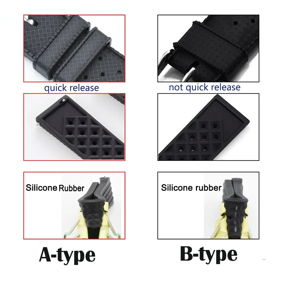 Tropic Strap for Seiko for Citizen for Oris Bracelst Tropical Silicone Strap Quick Release Watch Band 20mm 22mm