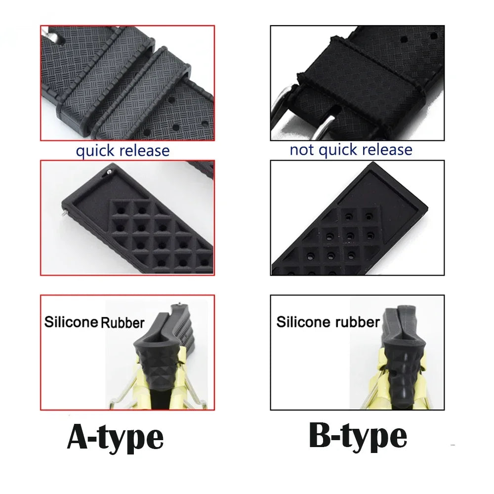 Tropic Strap for Seiko for Citizen for Oris Bracelst Tropical Silicone Strap Quick Release Watch Band 20mm 22mm
