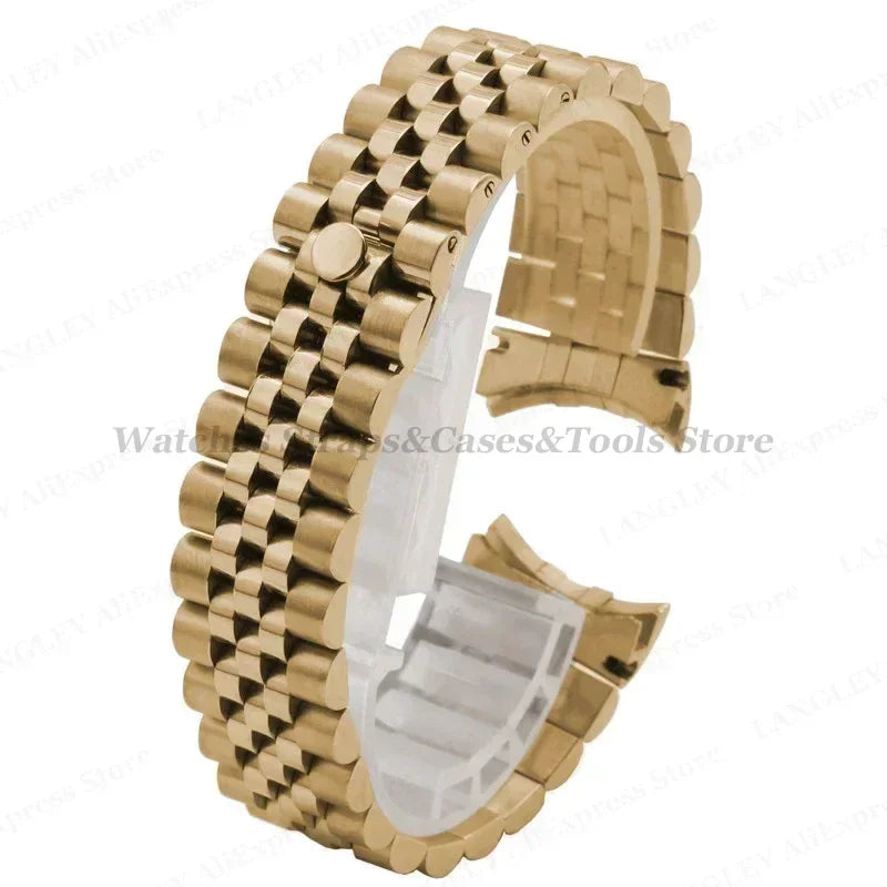 Solid Arc Stainless Steel Watchband for Jubilee Bracelet 13mm 17mm 20mm 21mm for Rolex Luxury Watch Strap Men Women Wristbands