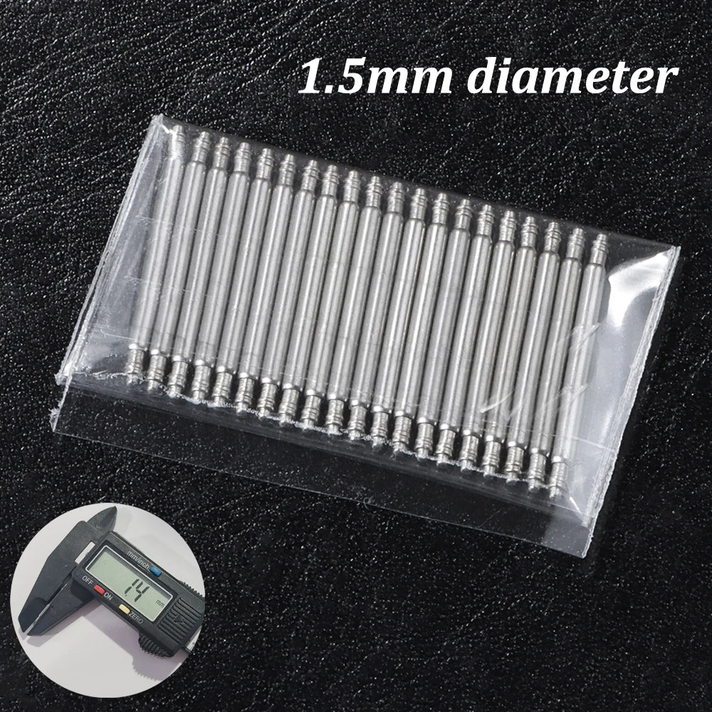 20pcs Dia 1.5mm 1.8mm Watch Band Spring Bars Links Pin 12 14 16mm 18mm 19mm 21mm 24mm 26mm Stainless 20mm 22mm  Watch Spring Bar