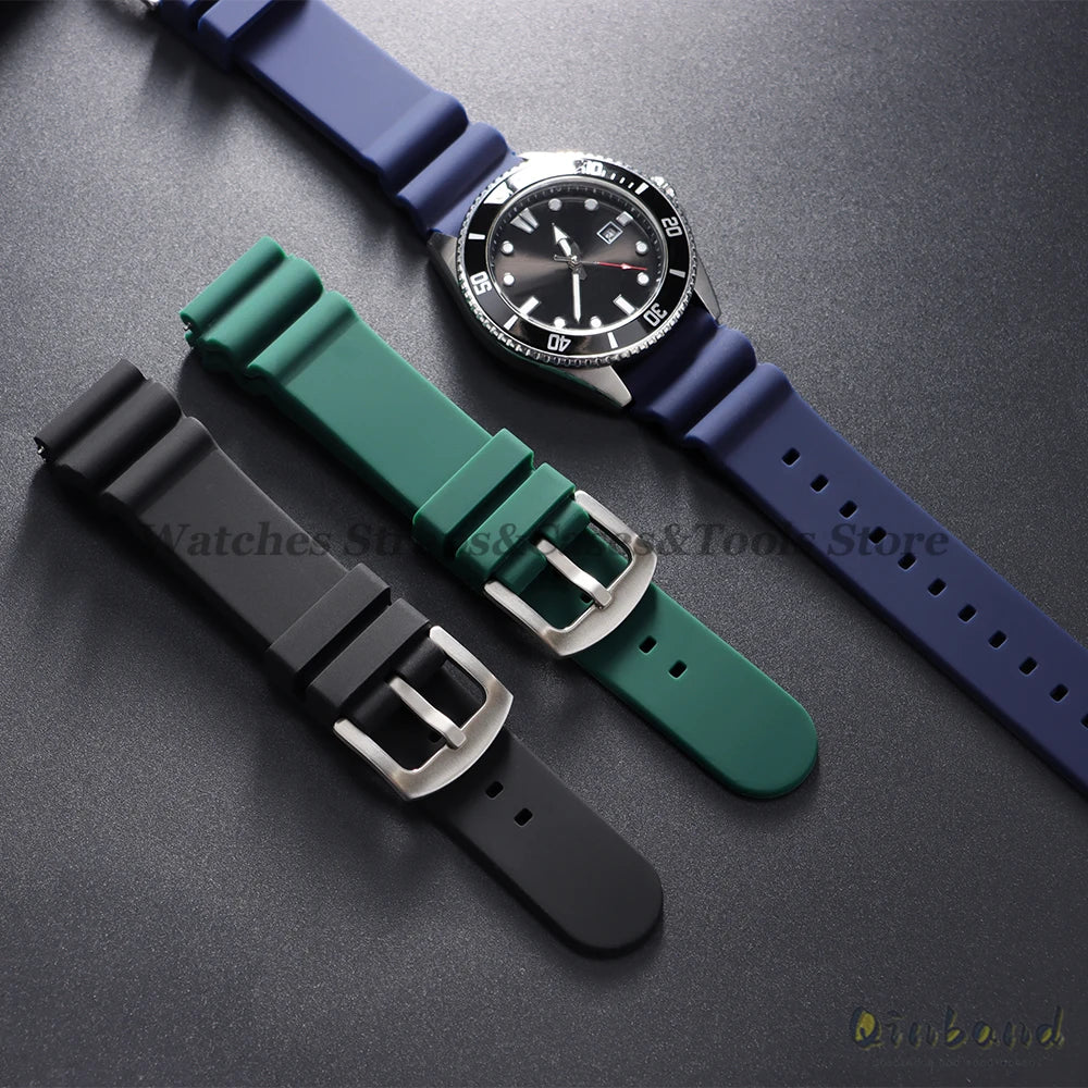 20mm 22mm Soft Rubber Watch Strap for SEIKO 5 SKX007 SKX009 Diving Watch Men Women Sport Silicone Waterproof Replace Bracelets