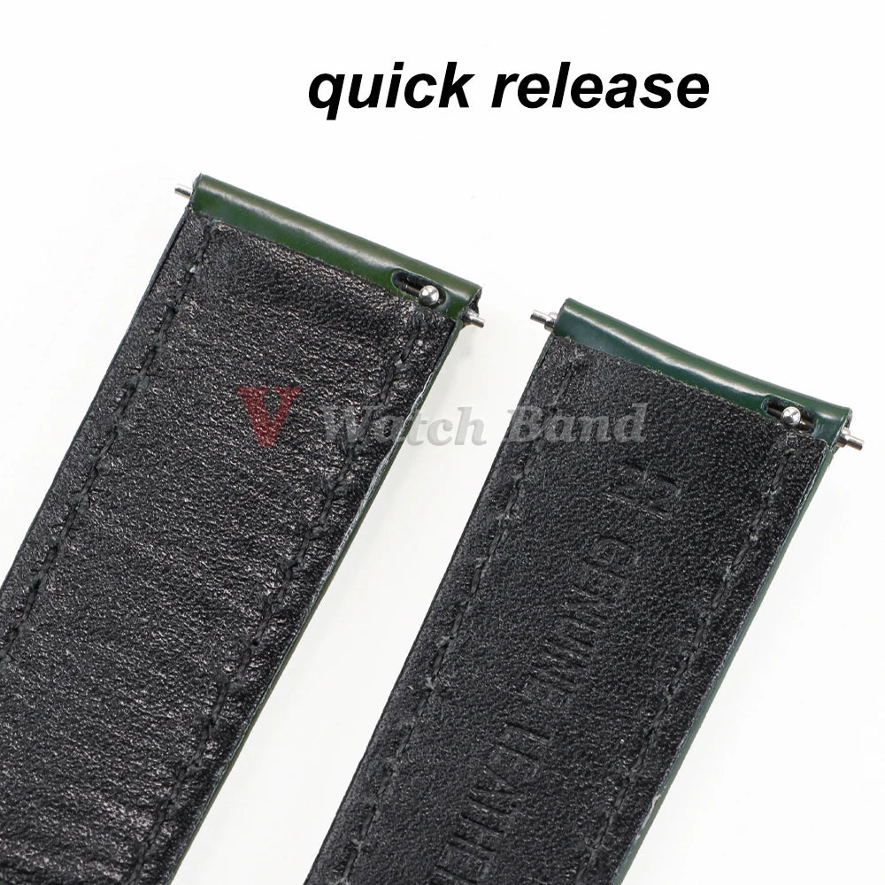 Polished Cowhide Strap for Omega 20mm 22mm Stitching Wrist Bracelet for Seiko Polish Vintage Watch Band for Citizen