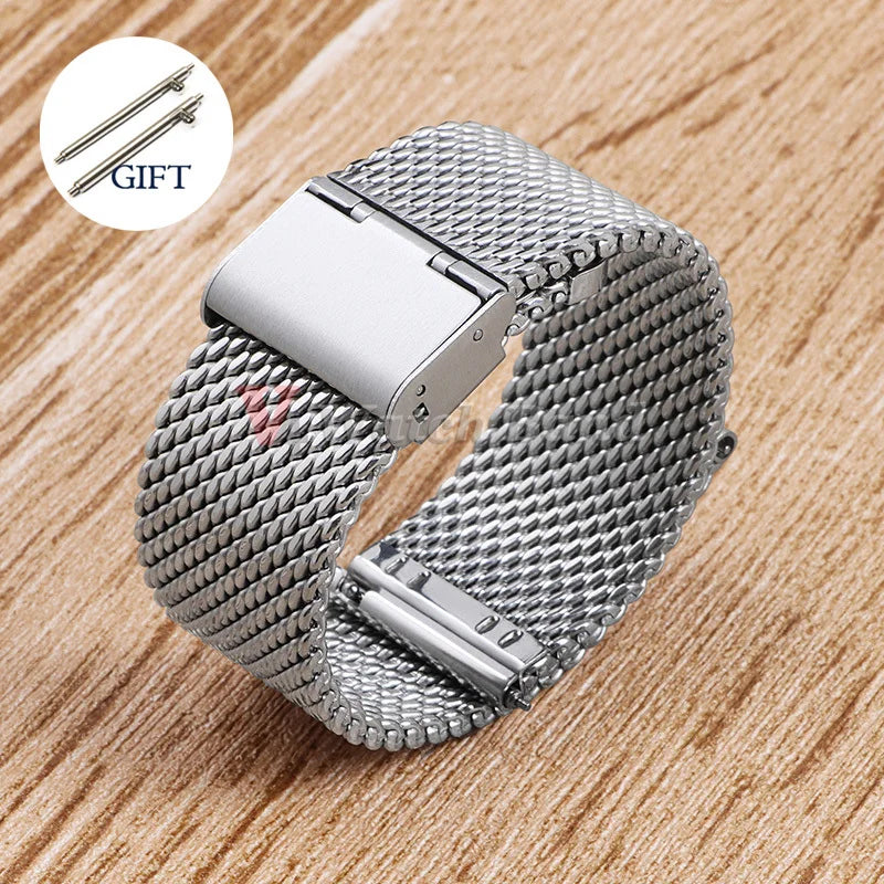 Quick Release Watch Band for DW Stainless Steel Bands for Seiko 1.0mesh Milanese Strap Universal  Wristbelt 18mm 20mm 22mm 24mm