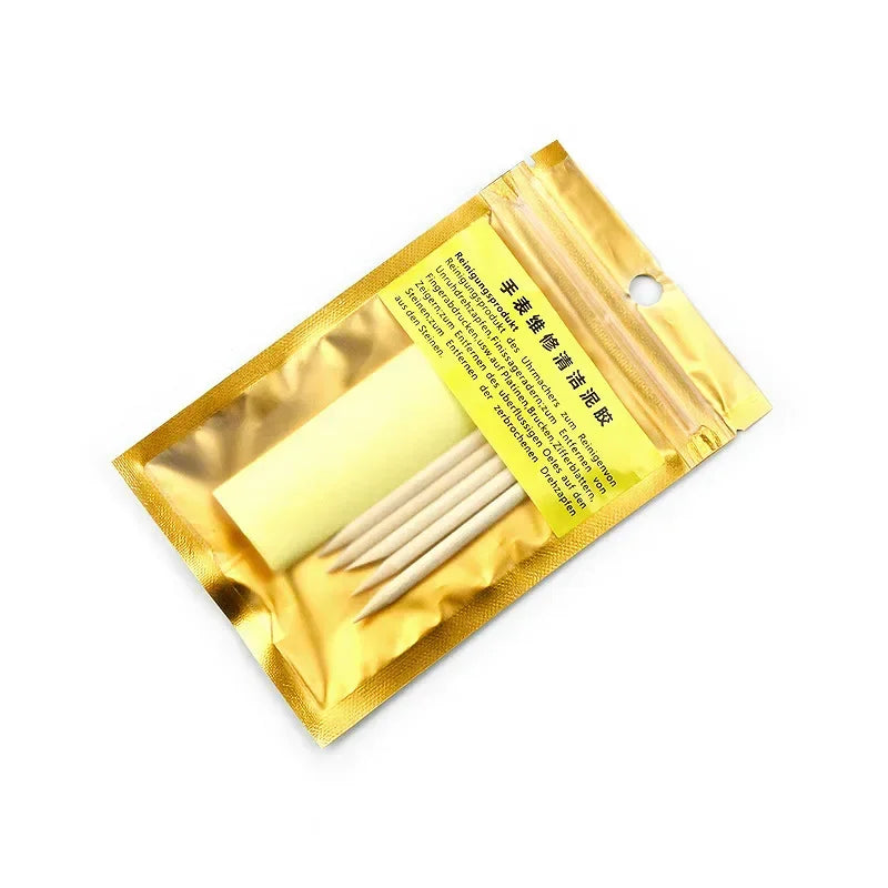 1/2pcs Watch Parts Movement Cleaning Clay Rubber Putty Cleaner with Wooden Stick for Watchmakers Watch Repair Tool Accessories