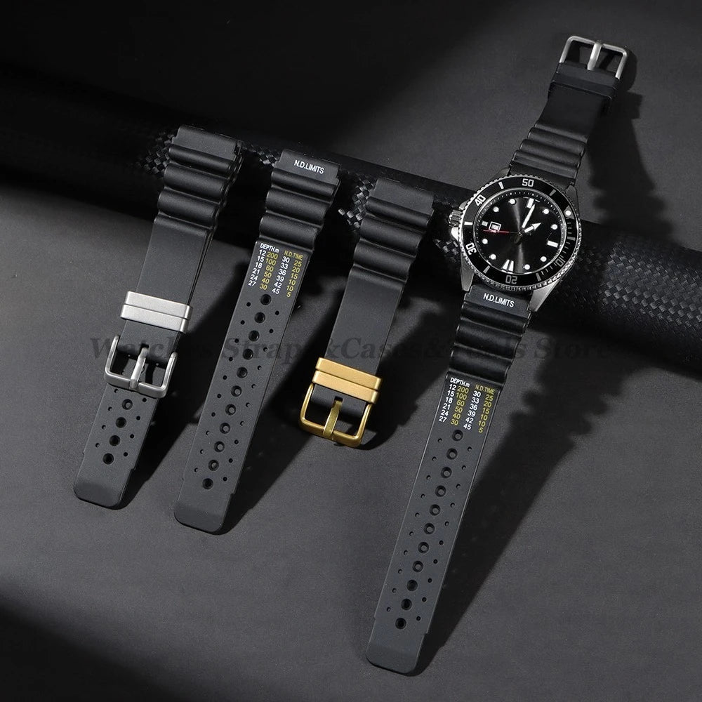 ND Limits Diver Watchband for Seiko for Rolex for Citizen Resin Wristband Men's Women High Quality Bracelet 20mm 22mm 24mm Strap
