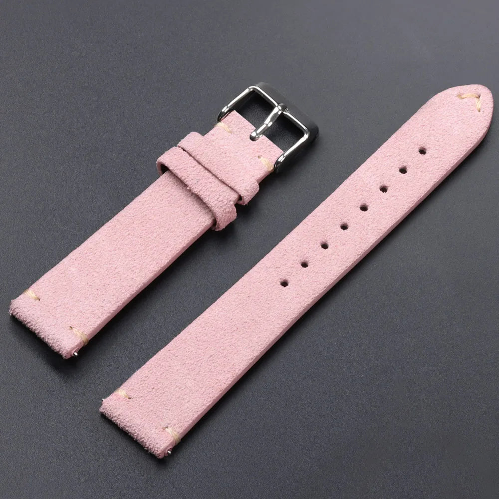 Quick Release Soft Suede Watch Strap for Seiko 18/20/22mm for Huawei Watch Gt3/Gt4 Bracelet 14/16mm Women Men Calfskin Wristband