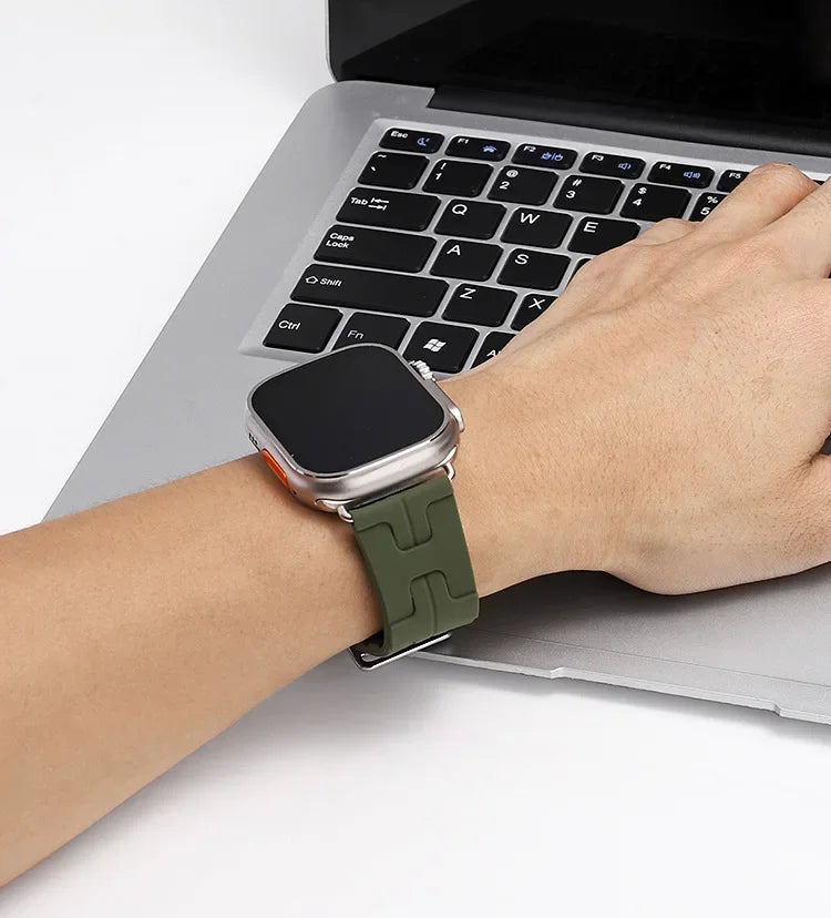 Kilim Single Tour Strap For Apple Watch 11 46 42mm Silicone Bracelet Band For Iwatch 10 9 8 se 49/45mm Sport Wristband Accessory